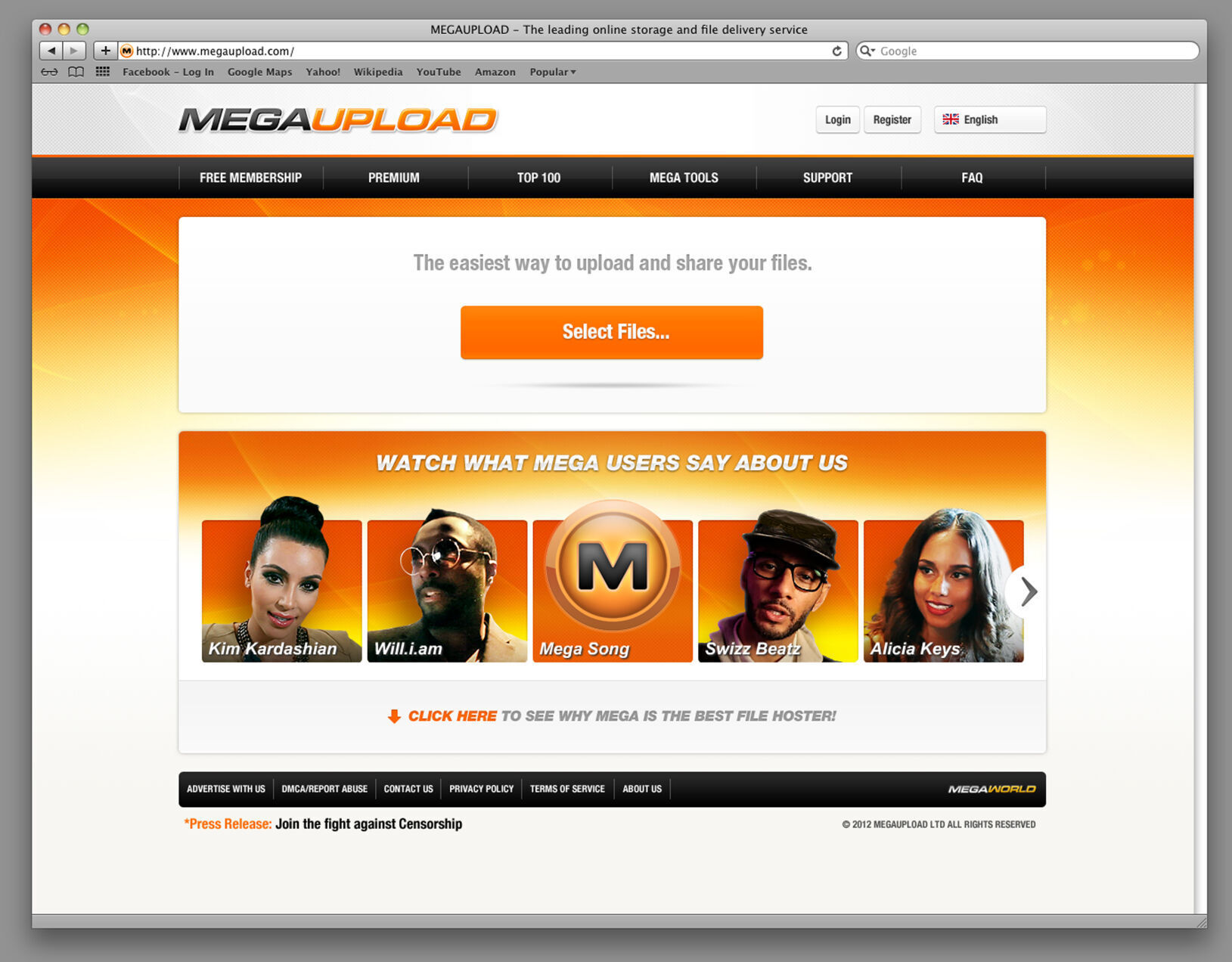 2012: Megaupload.com